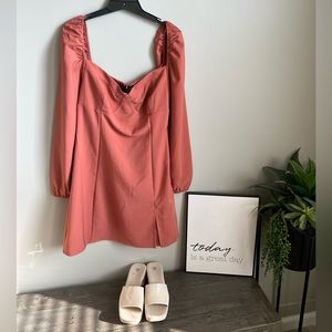 Shine star Rust Off the Shoulder Mini Dress